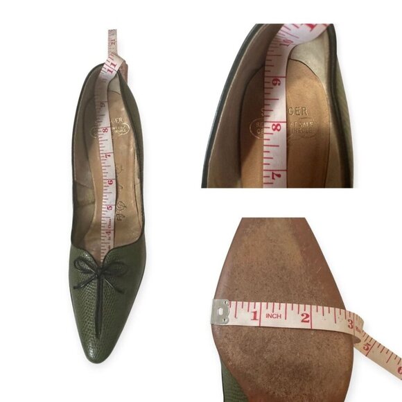Vintage DeLiso Debs by Palter DeLiso Green Pumps, Size  7 AAA - Picture 13 of 16